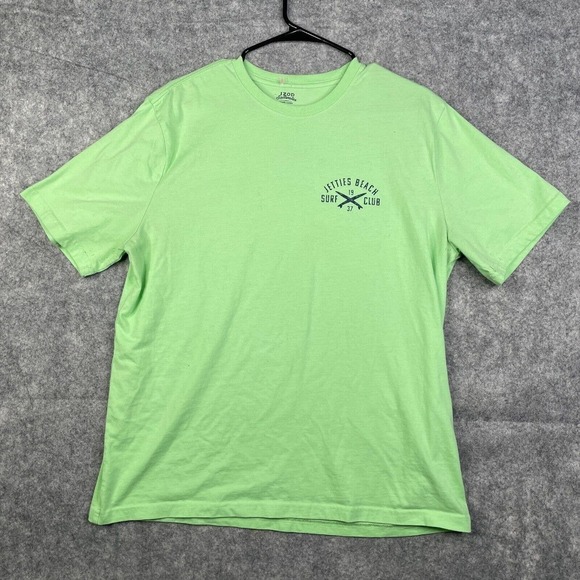 Izod Shirt Men's Large White Green Saltwater Logo Crewneck Tee Adults L Casual - Picture 1 of 8